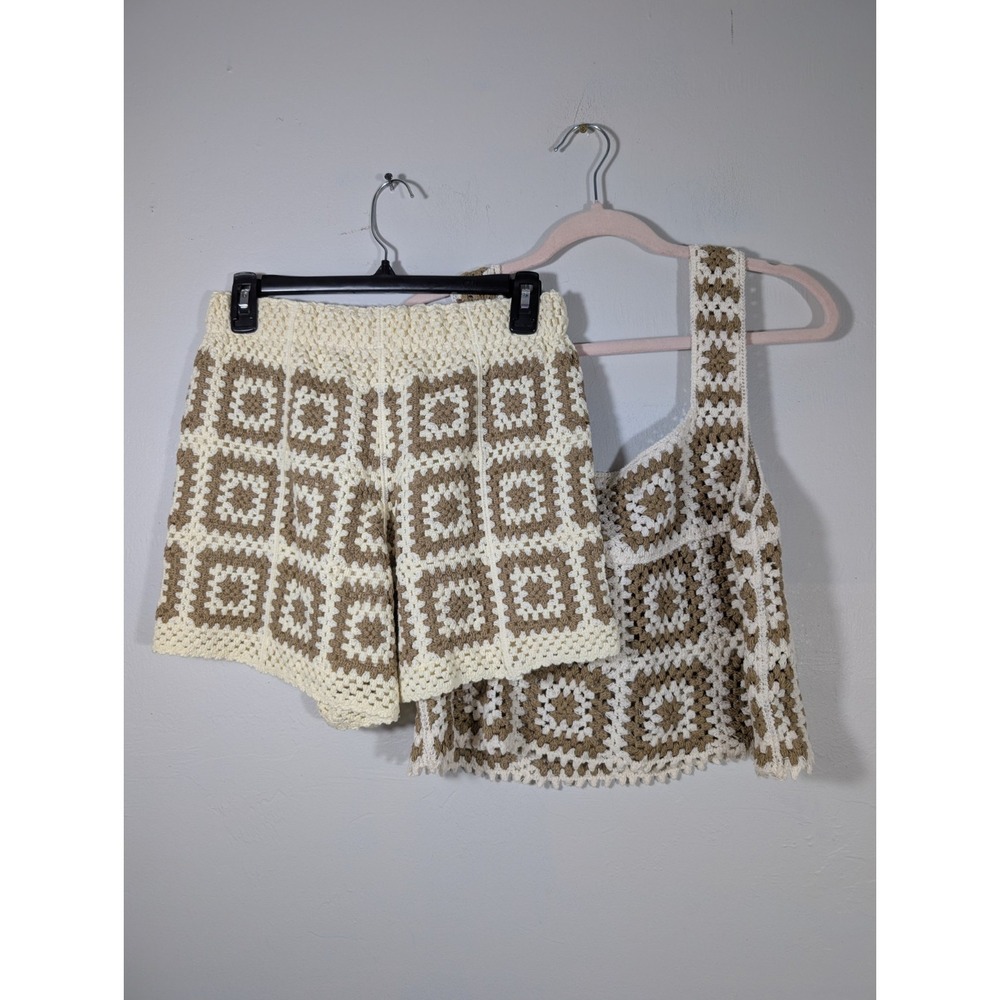 Pol Crochet Cami Top & Shorts Set One Size
